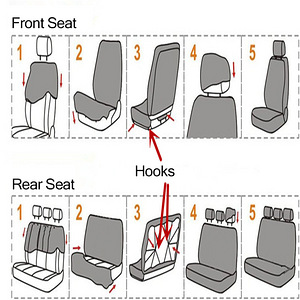 9PCS Full Car 5 Seat Cover Front Rear Protector Leather (3 foto / 3)