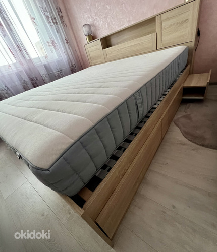 Кровать с ящиками + матрас IKEA (фото #2)