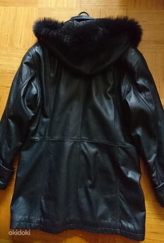 Кожанная куртка с натуральным мехом лисы L-XL (фото #3)