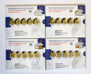 Германия 2 евро Proof ADFGJ 2006-2022 (4 фото из 4)