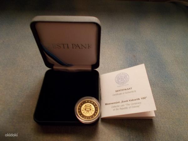 Золотая монета *Eesti Vabariik 100*Au 999 (фото #3)