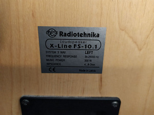 RADIOTEHNIKA X-Line FS-10.1 kõlarid (9 foto / 9)