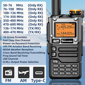 Raadiosaatja Quansheng UV-K5(8) Air Band 50-599MHz (3 foto / 10)