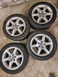 Audi литые диски 5x112 с шинами (1 фото из 10)