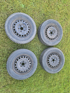 195/65R15 шипованные шины Hankook Rs2 на стальных дисках 5x112 (2 фото из 10)