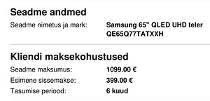 SAMSUNG 65" 4K QLED QE65Q77TATXXH refresh rate 100hz (3 foto / 3)