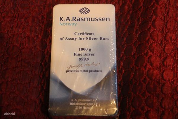 Серебряный слиток Rasmussen 1 kg (фото #1)