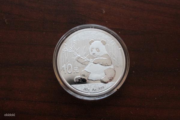 Панда СЕРЕБРЯНАЯ монета 2017 (Китай) (фото #1)