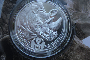 1 oz 5 Rand South African Big Five Silver coins (3 foto / 9)