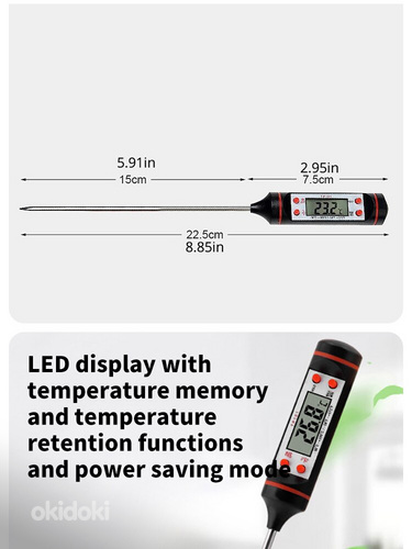 Digitaalne LCD termomeeter hügromeeter+kell autosse (foto #4)