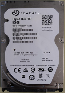 2.5" SATA kõvaketas 500 GB (1 foto / 2)