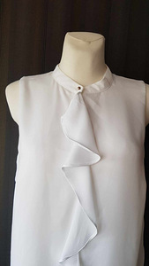 H&M uus volangidega pluus,Valge ja Kollane XL/40/42 (5 foto / 6)
