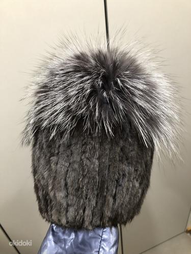 Женская зимняя шапка (кролик) (фото #3)