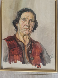 Portree. Akvarell. Eesti kunstnik. 1955. a Mõõdud fotol