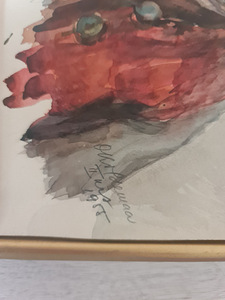 Portree. Akvarell. Eesti kunstnik. 1955. a Mõõdud fotol (2 foto / 4)