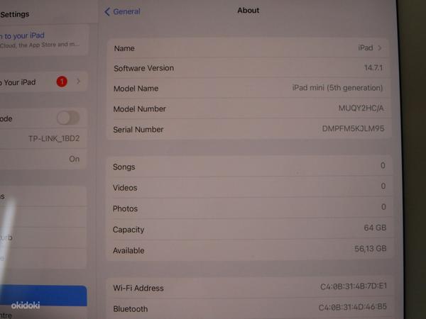 Apple iPad Mini 5 Wi-Fi 64GB MUQY2HC + karp + laadija (foto #7)