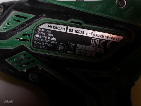 Дрель-шуруповерт Hitachi DS10DAL + 2 Аку + Зарядка + Чемодан (фото #4)
