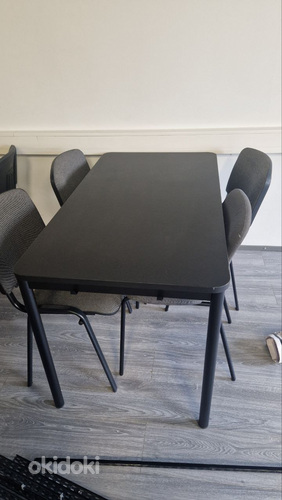 Черный высокий или низкий столик с крючком 74/105см (фото #2)