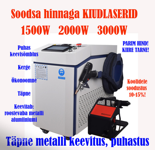 LASERKEEVITUS 1500W 2000W 3000W metallipuhastus / -lõikus