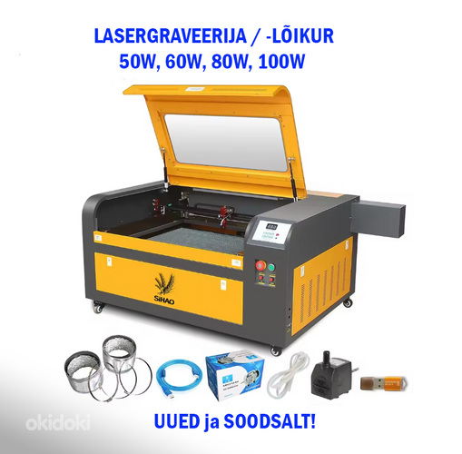 CO2 CNC-laserlõikur/-graveerija 50W 60W 80W 100W