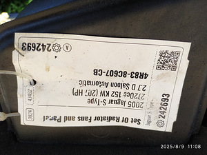 4 radiatorid ja ventiljätor Jaguar S-XF (8 foto / 10)