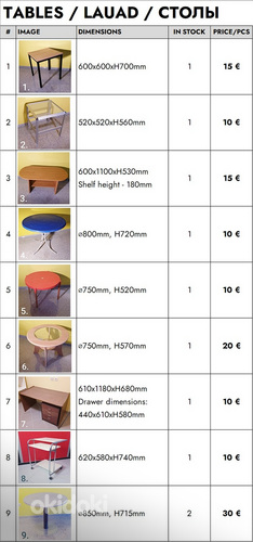 Распродажа старой мебели - Столы (фото #10)