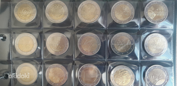 2 евровые монеты Эстонии UNC (фото #1)