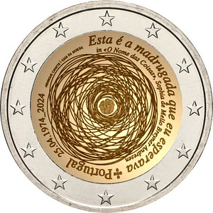 2 евровые монеты 2024 г. UNC