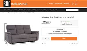 Diivan recliner 3-ne S50281M tumehall Ideaalses seisukorras (9 foto / 9)