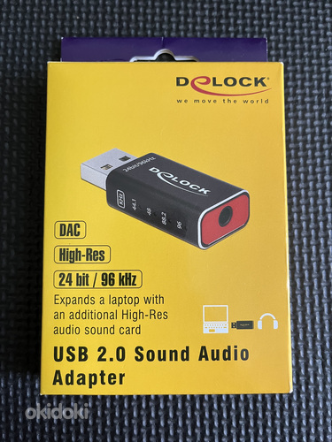 Адаптер delock USB 2.0 Звук Аудио высокого разрешения 24 бит (фото #1)