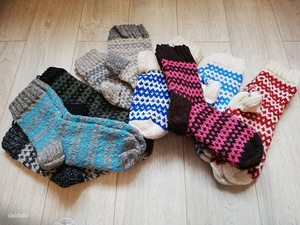 Kootud sokid, vill, käsitöö (2 foto / 3)