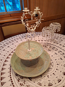 Напольная тарелка - сервировочный поднос, керамика ручной работы