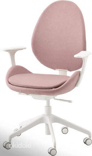 Ikea HATTEFJÄLL valge - roosa kontoritool / arvutitool (foto #1)