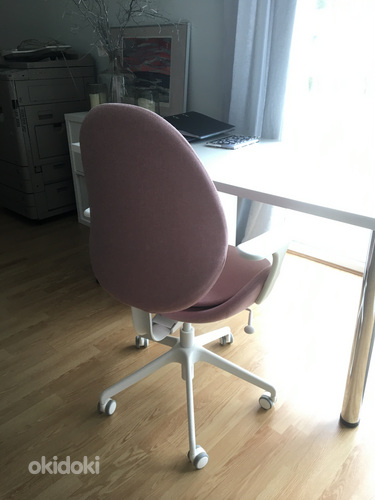 Ikea HATTEFJÄLL бело-розовый офисный стул/компьютерный стул (фото #8)
