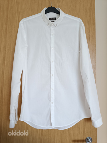 Zara мужская белая рубашка (фото #1)