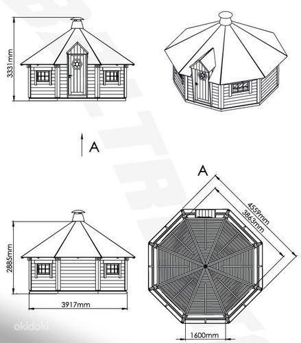 Гриль-дом из бревенчатого профиля 14 м2 (фото #6)