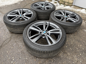 19" оригинальные диски BMW стиль 442M 5x120 с летними шинами 6,5мм (2 фото из 10)