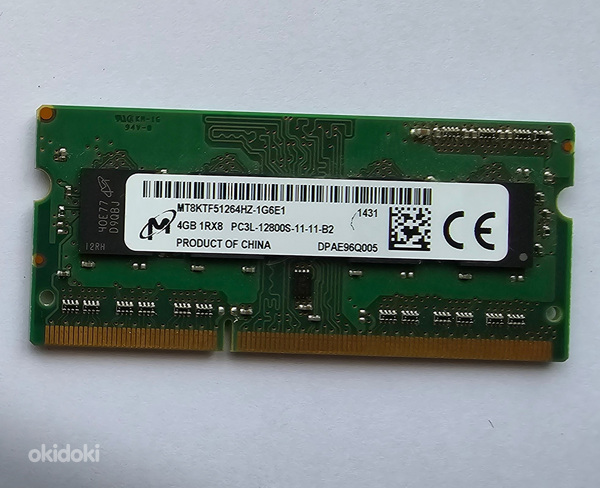Mälu 4GB 1Rx8 PC3L-12800S-11-11-B2 (foto #1)