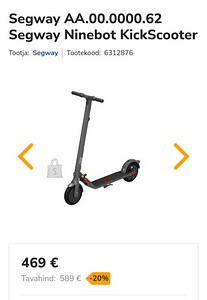 UUS Ninebot kickscoteer E22E by segway elektritõukeratas (3 foto / 9)