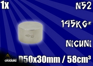 Самый сильный магнит N52 50x30mm (3 фото из 3)