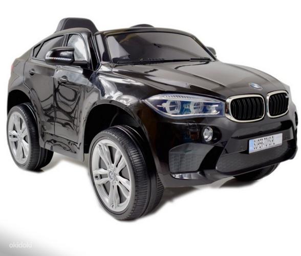Детский черный электромобиль BMW X6M с пультом (фото #1)