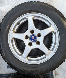 SAAB 5x110 15" 5-spoke veljed+rehvid (2 foto / 7)