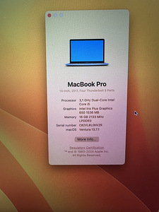 Apple Macbook Pro 16GB/512GB/i5 (13-inch, 2017) ENG/RUS (2 foto / 2)