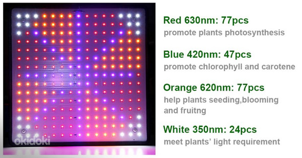 Üliõhuke taimede LED-lamp, fütolamp (4 värvi) (foto #5)