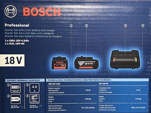 НОВЫЙ! BOSCH ЗАРЯДНОЕ УСТРОЙСТВО GAL18V-40 + АККУМУЛЯТОР 4,0 (3 фото из 4)
