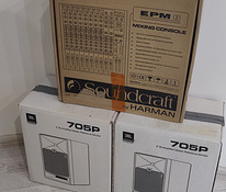 JBL 705P Monitor 2 tk + Soundcraft EPM8 Mixer