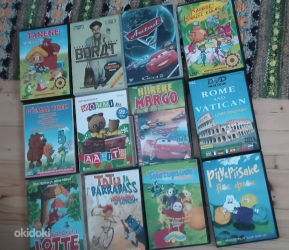 DVD диски с мультфильмами и фильмами 13 шт Borat Cars Lotte (фото #1)