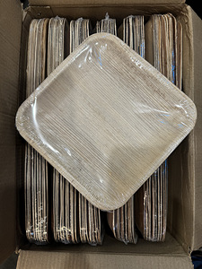 Palmilehest taldrik ruut 20x20cm, (10 tk pakkis) (1 foto / 4)