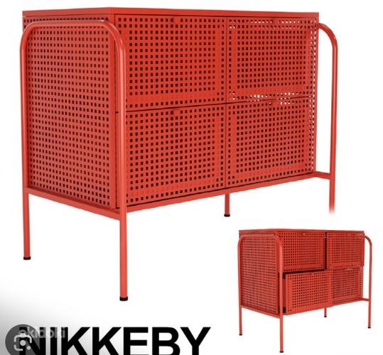 IKEA NIKKEBY Kummut, 4 sahtlit, punane (foto #3)
