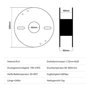PLA plastik 1,75 mm, rull 1 kg (4 foto / 6)